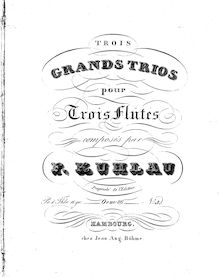Partition parties complètes, 3 Grand Trios pour 3 flûtes, Op.86 par Friedrich Kuhlau