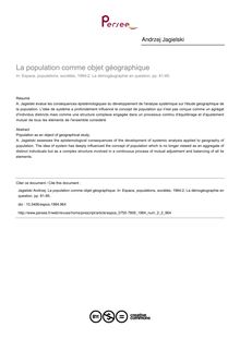 La population comme objet géographique - article ; n°2 ; vol.2, pg 81-85