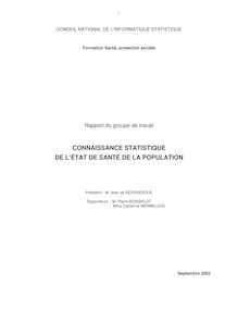 CONNAISSANCE STATISTIQUE DE L ÉTAT DE SANTÉ DE LA POPULATION