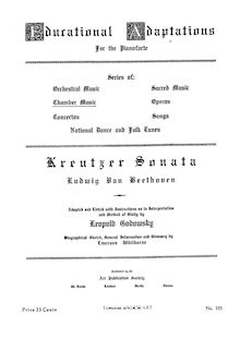 Partition complète, violon Sonata No.9, Op.47, Kreutzer Sonata, A Major