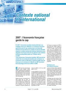 Contexte national et international 2007 : léconomie française garde le cap (Octant n° 113)