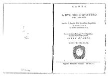Partition complète, Motetti a due, tre e quattro [...] Libro quarto, Op. 11