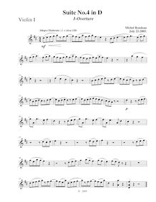 Partition violon 1,  No.4 en D major, D major, Rondeau, Michel par Michel Rondeau