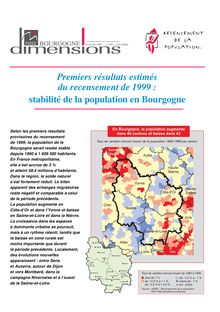 Premiers résultats estimés du RP 1999 : stabilité de la population en Bourgogne