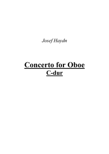 Partition complète, hautbois Concerto, C major, Haydn, Joseph