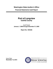 Financial Statements Audit Report Port of Longview Cowlitz County