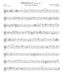 Partition viole de basse 1, octave aigu clef, Fantasia pour 6 violes de gambe, RC 76