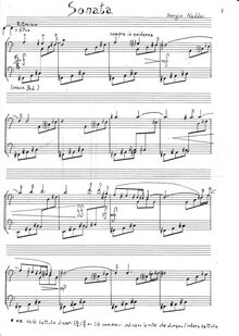 Partition Score pour piano, Sonata per piano, Naddei, Sergio