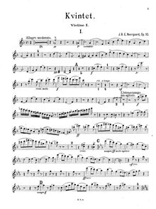 Partition violon I , partie, Piano quintette, F major, Neergaard, Joachim