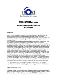 RAPPORT MORAL 2009