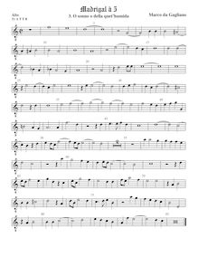 Partition ténor viole de gambe 1, octave aigu clef, Madrigali a cinque voci, Libro 1