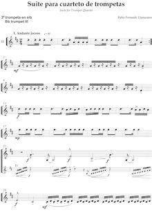 Partition trompette 3,  para cuarteto de trompetas, Trumpet Quartet