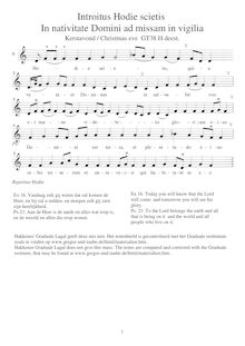 Partition Introitus Hodie scietis 6, Mass pour Christmas Eve, Gregorian Chant