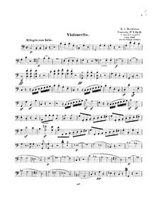 Partition violoncelle, Piano Concerto No.1, C Major, Beethoven, Ludwig van