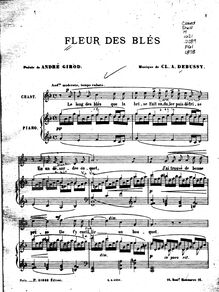 Partition complète (alternate scan), Fleur des blés, Debussy, Claude