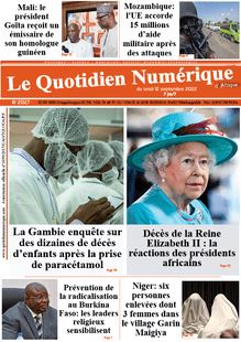 Le Quotidien Numérique d’Afrique n°2027 - du lundi 12 septembre 2022
