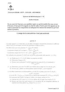 E3A mathematiques a 2006 pc classe prepa pc
