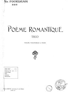 Partition de piano, Poème romantique, D minor, Fourdrain, Félix