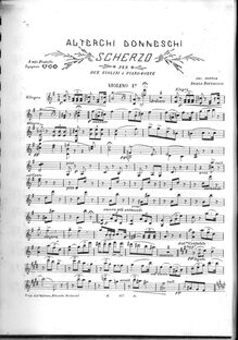 Partition violon I, Alterchi donneschi, Scherzo per Due Violini e Pianoforte