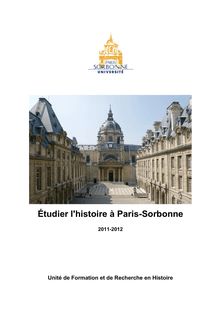 Étudier l histoire Paris Sorbonne