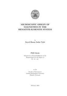 Microscopic origin of magnetism in the hematite-ilmenite system [Elektronische Ressource] / by Seyed Hasan Sadat Nabi