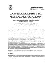APPLICATION OF GRAVIMETRY AND ELECTRIC TOMOGRAPHY METHODS TO OBTAIN STRATIGRAFIC PROFILES: CASE STUDY AT UNIVERSITY OF QUINDÍO AND PUERTO ESPEJO AREA, ARMENIA-COLOMBIA