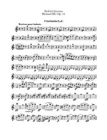 Partition clarinettes 1, 2, Richard III, Smetana, Bedřich