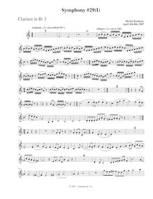 Partition clarinette 3, Symphony No.29, B♭ major, Rondeau, Michel