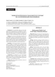 MODELOS MATEMÁTICOS UTILIZADOS EN EL ESTUDIO DE LAS ENFERMEDADES TRANSMISIBLES (Mathematical Models Used in the Study of Infectious Diseases)
