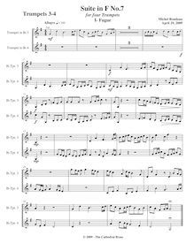 Partition , Fugue - trompettes 3/4 (B♭),  No.7 en F major, F major