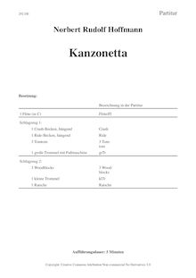 Partition complète (German notes), Kanzonetta, Hoffmann, Norbert Rudolf