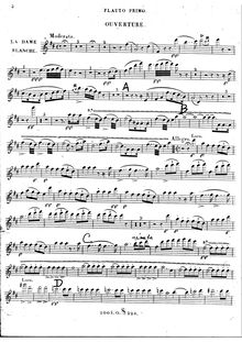 Partition flûte 1, 2 (picc.), La dame blanche, Opéra-comique en trois actes