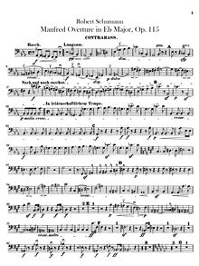Partition Basses, Manfred, Op.115, Schumann, Robert