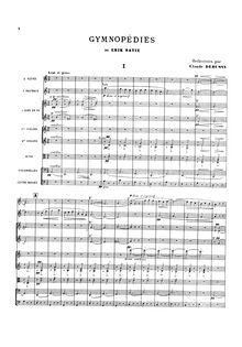 Partition Orchestral score (as I et II), : Trois Gymnopédies, Satie, Erik par Erik Satie