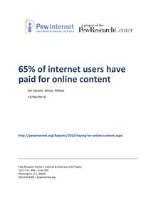 65% of internet users have paid for online content