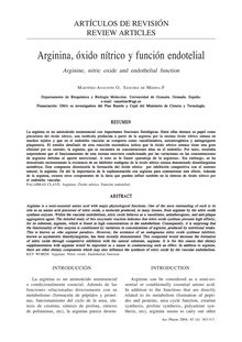 Arginina, óxido nítrico y función endotelial (Arginine, nitric oxide and endothelial function)