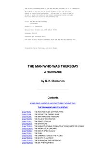 The Man Who Was Thursday, a nightmare