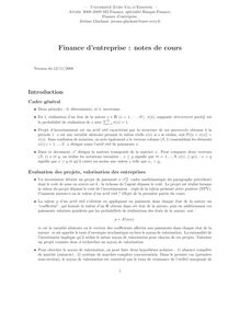 Notes de cours : finance - Université d Evry