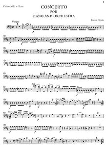 Partition violoncelles / Basses, Piano Concerto en D, Haydn, Joseph