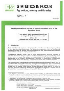 Developments in the volume of agricultural labour input in the European Union