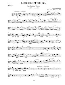 Partition altos, Symphony No.14, D major, Rondeau, Michel