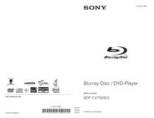 Notice Lecteur Blu-ray Disc Sony  BDP-CX7000ES