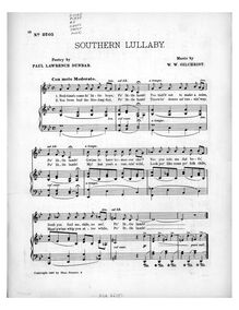 Partition complète, Southern Lullaby, Schleifer 419, G minor, Gilchrist, William Wallace