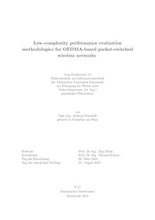 Low-complexity performance evaluation methodologies for OFDMA-based packet-switched wireless networks [Elektronische Ressource] / von Andreas Fernekeß