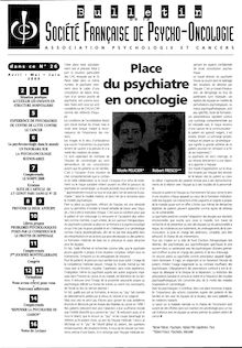 26 Bulletin Société Française de Psycho-Oncologie Avril-Juin 2000