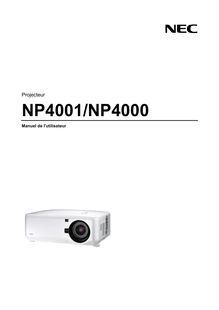 Notice Projecteur NEC  NP4000