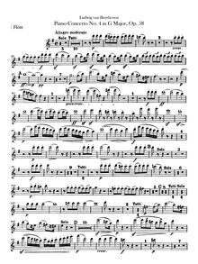 Partition flûte, Piano Concerto No.4, G major, Beethoven, Ludwig van