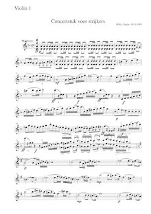 Partition violons I, concertstuk voor Strijkers, D minor, Ostijn, Willy