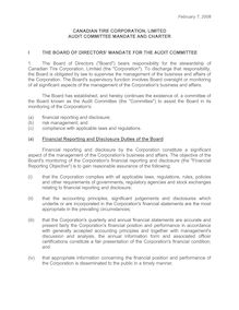Audit Committee Mandate and Charter - Feb 2008 -  Final  version copied to MIC & AIF 