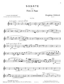 Partition flûte , partie, flûte Sonata en F major, F major, Cools, Eugène